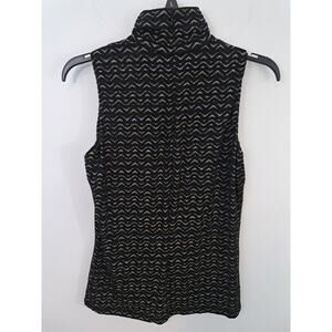 J. McLaughlin Women's Black And Golden Mock Neck Pullover Vest Size S